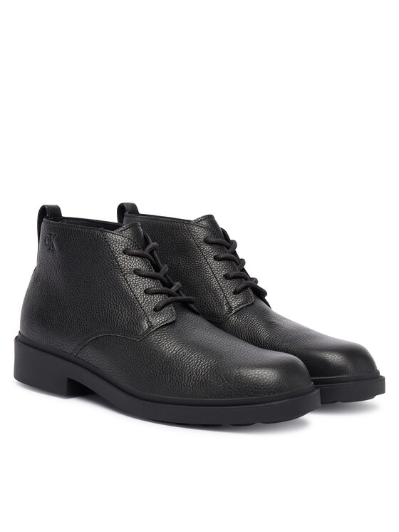 Calvin Klein Calvin Klein Polokozačky Dress Lug Desert Boot Lth YM0YM01427 Černá