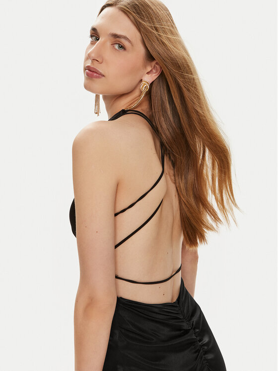 Fracomina Fracomina Estélyi ruha FQ24SD3024W45101 Fekete Slim Fit