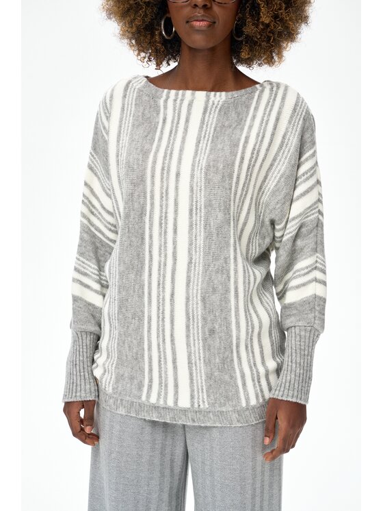 blue shadow blue shadow Sweter Hippie Szary Regular Fit