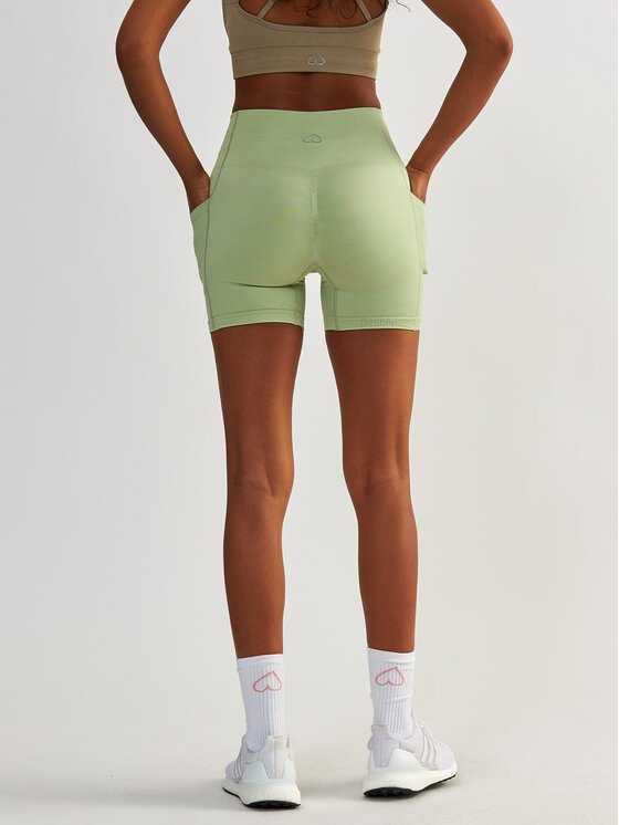 BeShaped BeShaped Szorty sportowe z Kieszeniami Lift Me Up Zielony Shaping Fit
