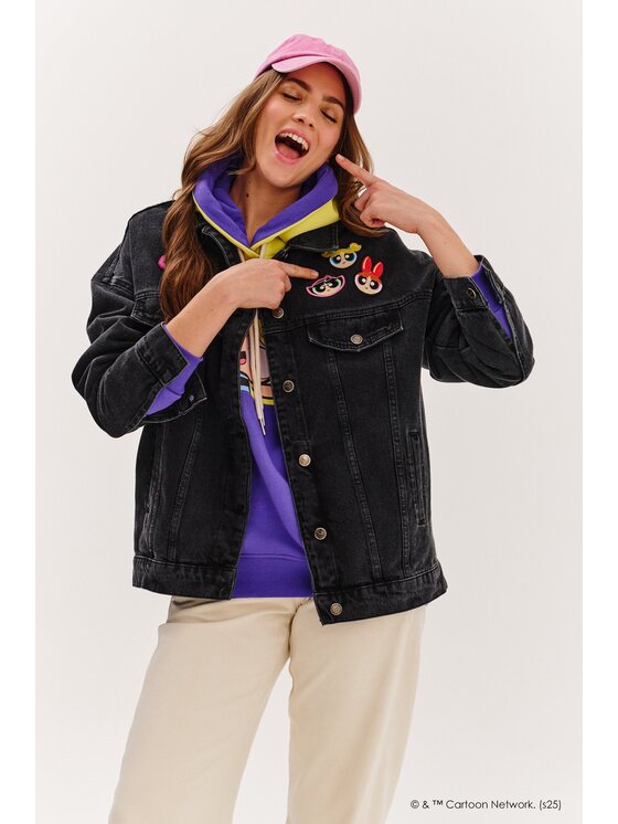 NAOKO NAOKO Džínsová bunda Girl Power Čierna Regular Fit