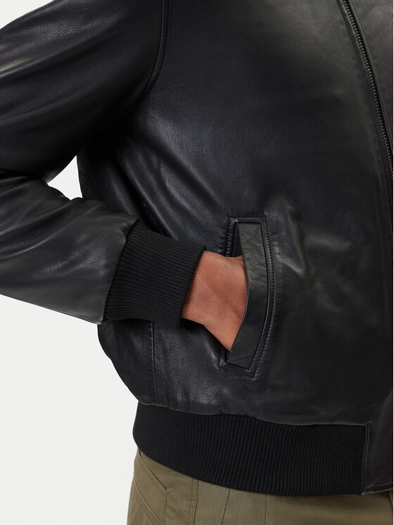 Aeronautica Militare Aeronautica Militare Lederjacke 252PN0959UPL00303 Schwarz Regular Fit