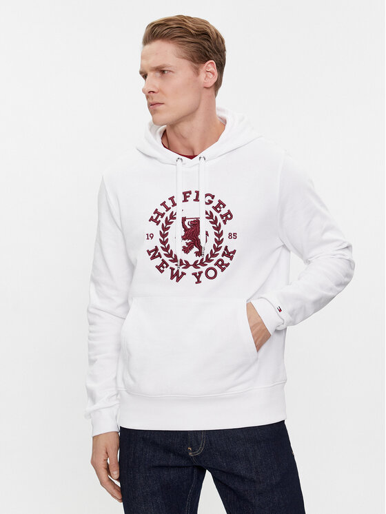 Tommy Hilfiger Tommy Hilfiger Mikina Big Icon MW0MW33650 Bílá Regular Fit
