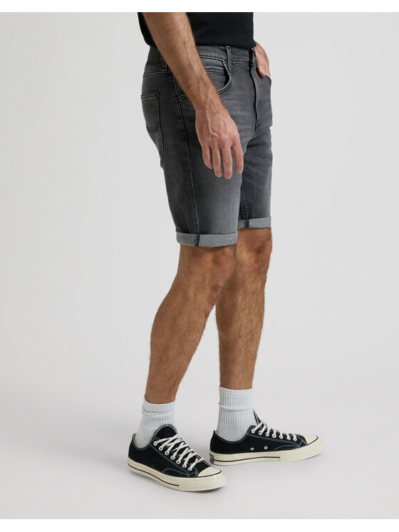 Lee Lee Szorty jeansowe 5 POCKET SHORT Szary Straight Leg