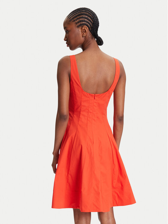 STAUD STAUD Vsakodnevna obleka Mini Wells R25S2249PO Oranžna Slim Fit