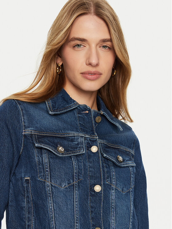 Guess Guess Teksajakk W4YN01 D5DD4 Sinine Regular Fit