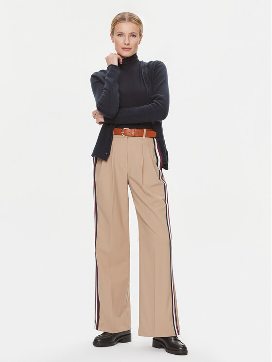 Tommy Hilfiger Tommy Hilfiger Pantaloni di tessuto WW0WW39075 Beige Wide Leg