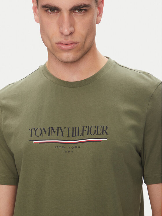 Tommy Hilfiger Tommy Hilfiger Póló Brand Love MW0MW40324 Zöld Regular Fit