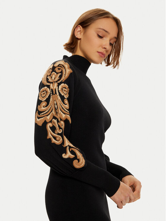 Luisa Spagnoli Luisa Spagnoli Pletena obleka Maioliche 58400 Črna Loose Fit