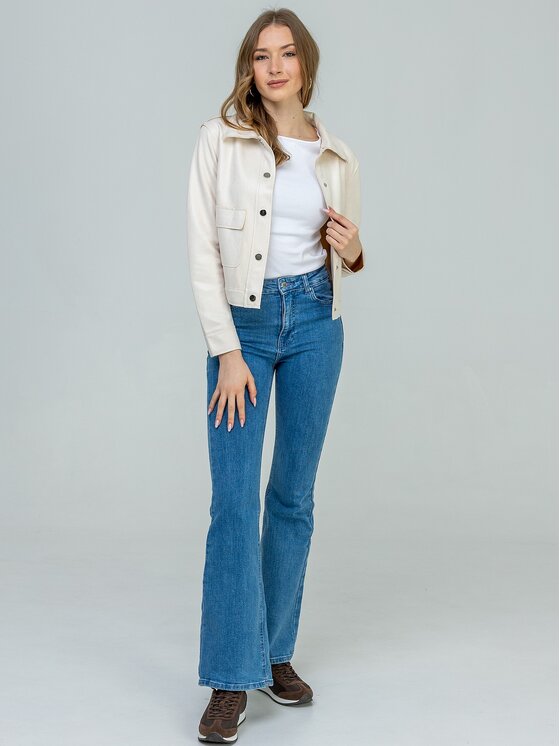 Perso Perso Kurtka przejściowa BLE262676F Kremowy Regular Fit