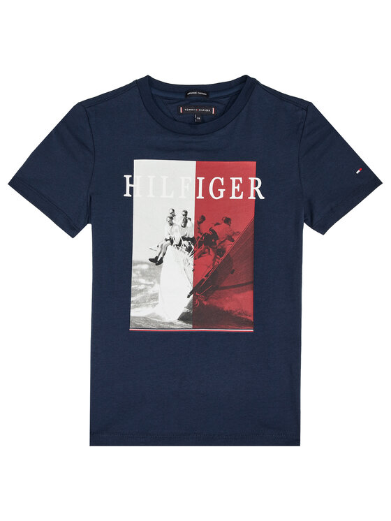 Tommy Hilfiger Tommy Hilfiger T-shirt Photoprint KB0KB05638 D Blu scuro Regular Fit