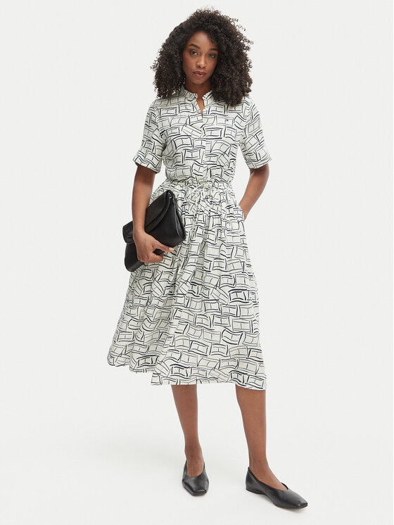 Tommy Hilfiger Tommy Hilfiger Рокля тип риза WW0WW49633 Светлобежов Regular Fit