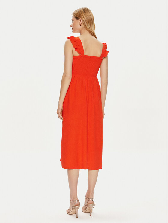 Pieces Pieces Poletna obleka Luna 17147176 Rdeča Regular Fit