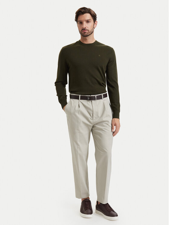 Calvin Klein Calvin Klein Sweter LV04LB305G Khaki Regular Fit