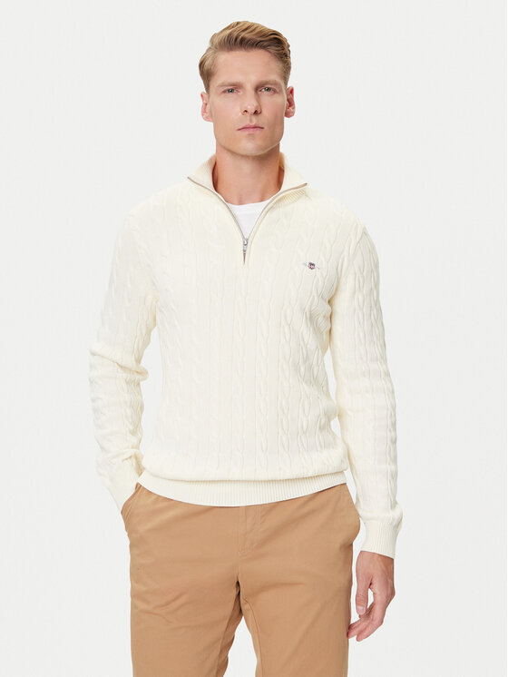 Gant Sweter 8050603 Écru Regular Fit