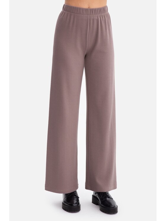 BeWear BeWear Spodnie dzianinowe b300 Brązowy Baggy Fit