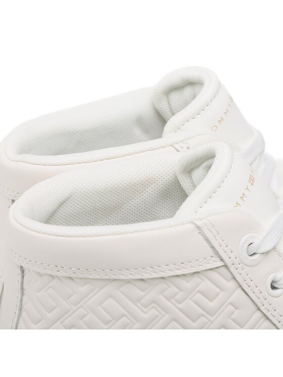 Tommy Hilfiger Tommy Hilfiger Sneakersy Th Monogram Leather Sneaker High FW0FW06856 Beżowy