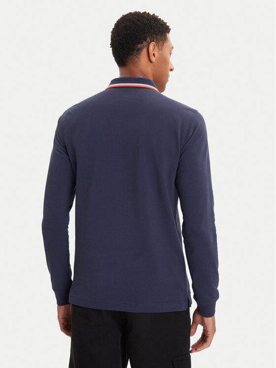 Wrangler Wrangler Тениска с яка и копчета 112371506 Тъмносин Regular Fit