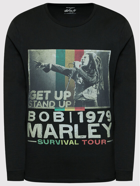 Wrangler Wrangler Longsleeve BOB MARLEY Ls Stand Up W783EE100 112141530 Μαύρο Relaxed Fit