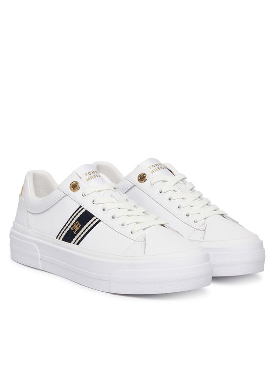 Tommy Hilfiger Tommy Hilfiger Sneakers Th Foxing Platform Webbing FW0FW09353 Alb