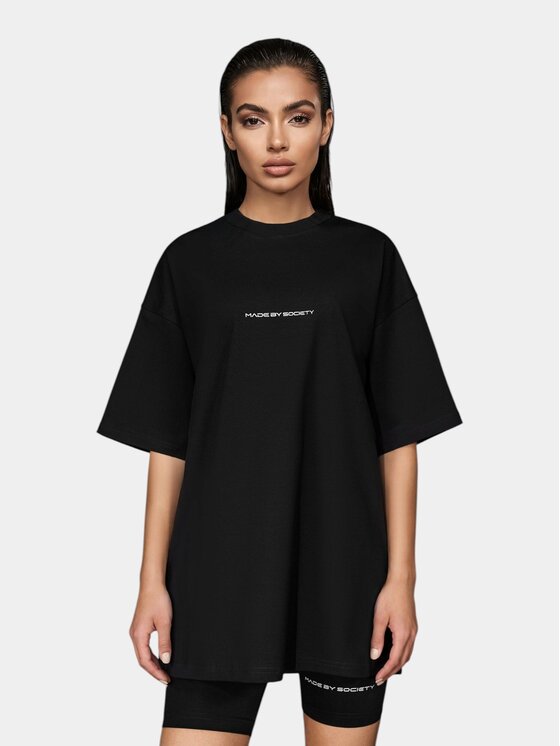 MADE BY SOCIETY MADE BY SOCIETY T-Shirt Tricou SLATE - T27323 Czarny Basic Fit