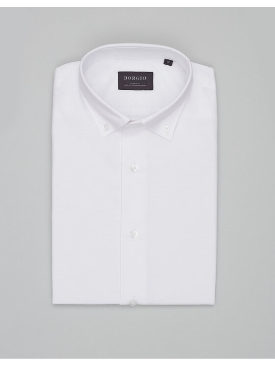 Borgio Borgio Koszula balmuccia_00533 Biały Slim Fit