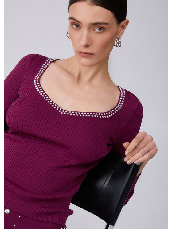 Liu Jo Liu Jo Sweter WA6074MS55N92428 Fioletowy Regular Fit