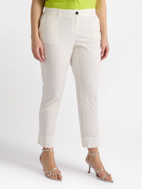 Fiorella Rubino Fiorella Rubino Spodnie materiałowe P718T004800N011 Biały Regular Fit