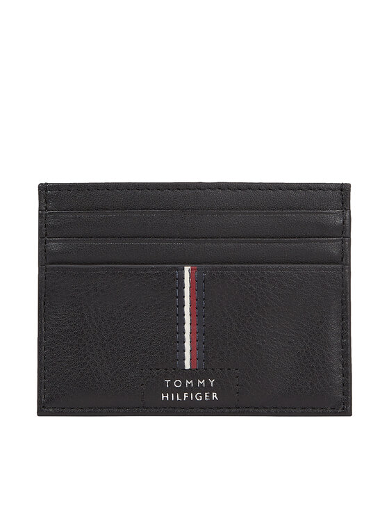 Etui pentru carduri Tommy Hilfiger Th Premium Leather Cc Holder AM0AM12186 Negru