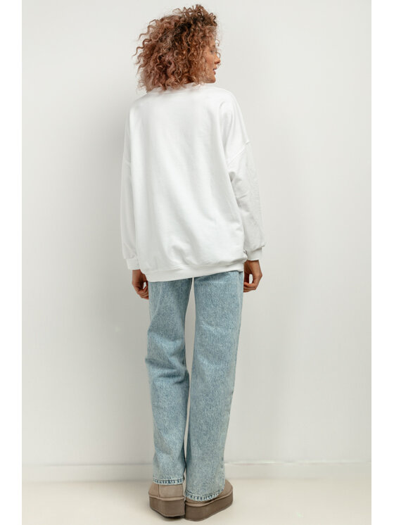 Tessita Tessita Mikina T417/1/XL-XXL Bílá Oversize