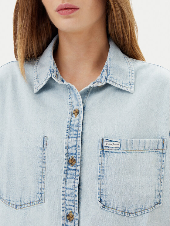 Guess Jeans Guess Jeans Koszula W5GH0F D5M83 Niebieski Regular Fit