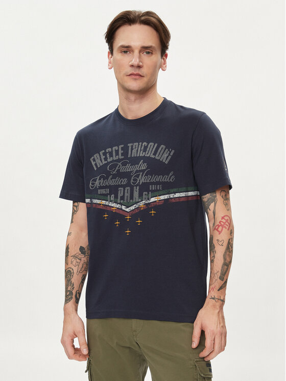 Aeronautica Militare T-shirt 241TS2216J641 Blu scuro Regular Fit, taglia : S