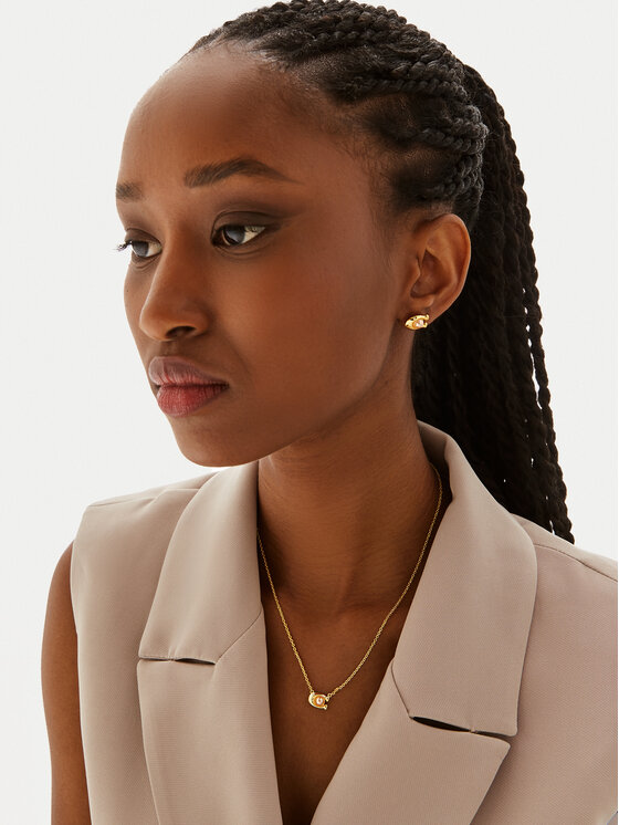Coach Coach Kaklo papuošalas Pearl Signature C Pendant Necklace 37341916GLD651 Auksinė