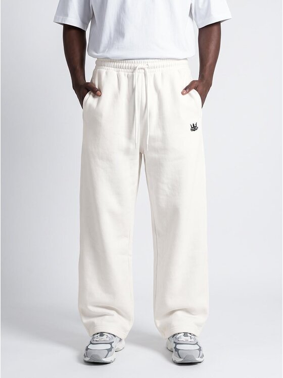 Jigga Wear Jigga Wear Spodnie dresowe Szerokie 131970 Kremowy Baggy Fit
