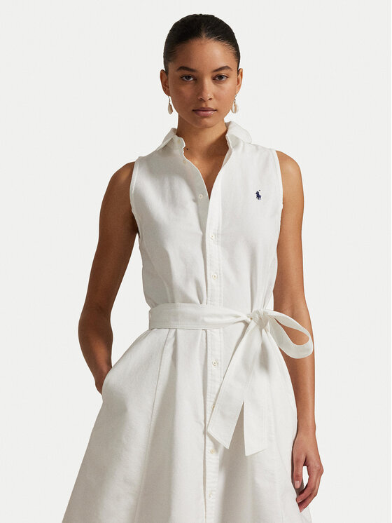Polo Ralph Lauren Polo Ralph Lauren Hemdkleid 211906437001 Weiß Regular Fit
