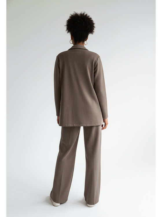 FIGL FIGL Komplet marynarka i spodnie materiałowe M1254 Brązowy Regular Fit