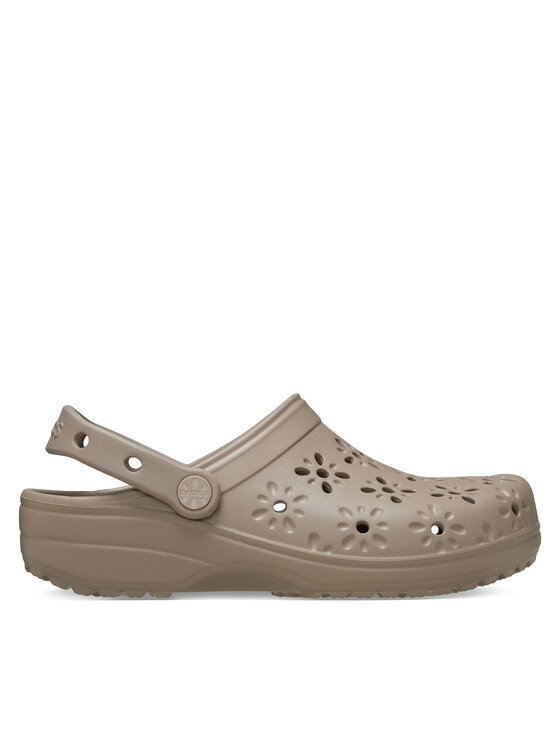 Crocs Crocs Papucs Classic Floral Cut Out Clog 210927 Barna