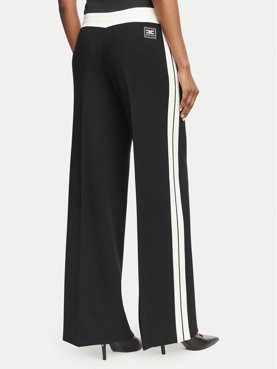 Elisabetta Franchi Elisabetta Franchi Kootud püksid KP-75S-66E2-V440 Must Regular Fit