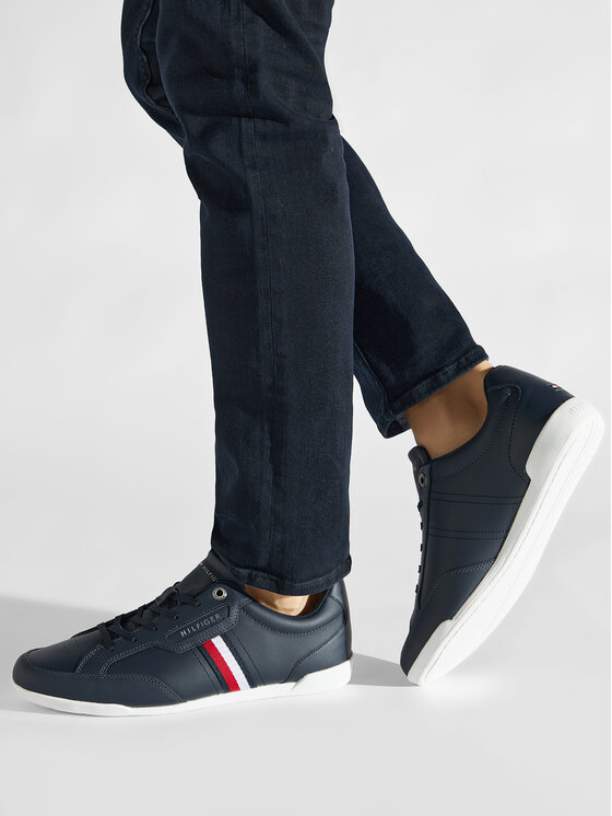 Tommy Hilfiger Tommy Hilfiger Sneakersy Classic Lo Cupsole Leather FM0FM04277 Granatowy