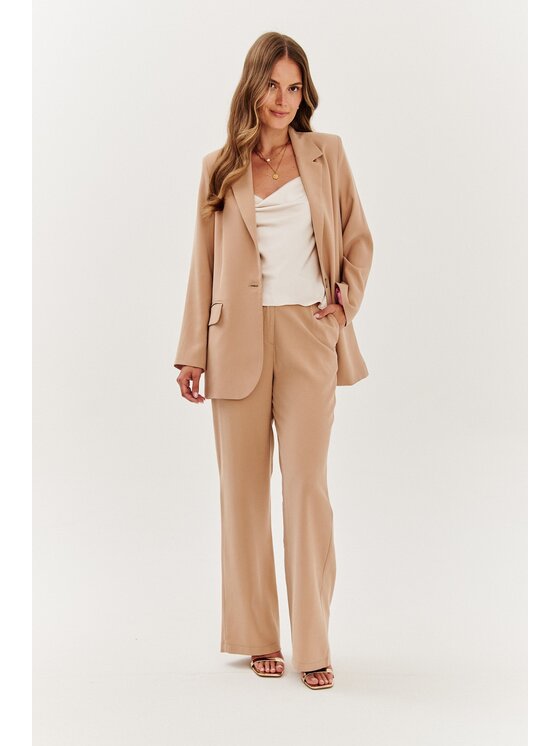 NAOKO NAOKO Bavlnené nohavice Vintage Moccha Hnedá Regular Fit