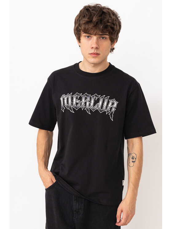 Mercur Mercur T-Shirt Gothic Czarny Comfortable Fit