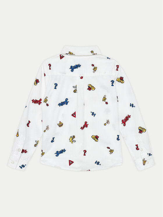 Guess Guess Hemd N4YH00 WBHQ0 Weiß Regular Fit