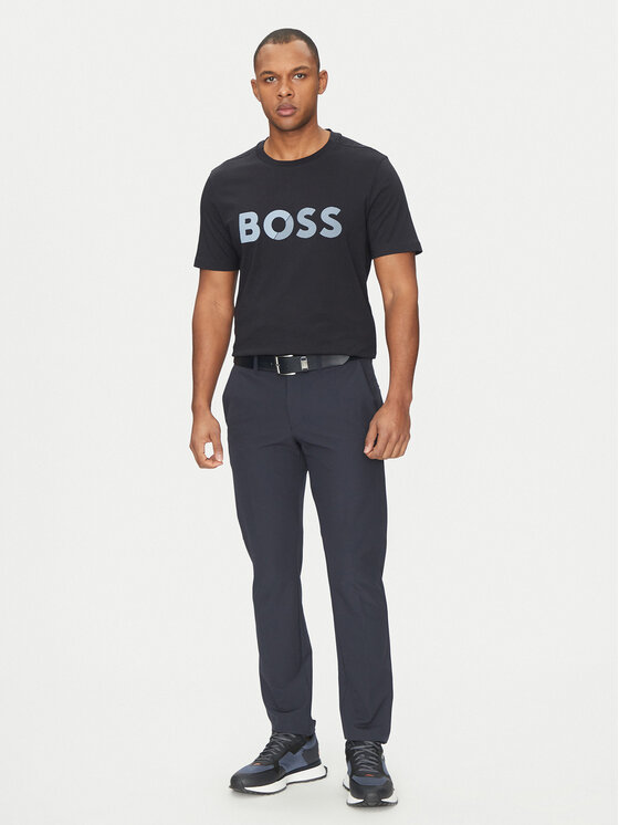 BOSS BOSS Majica Tape Logo 50530990 Mornarsko modra Regular Fit