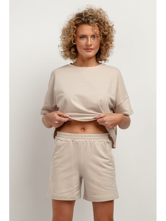 Tessita Tessita Bluza T386-3-XS/M Beżowy Oversize