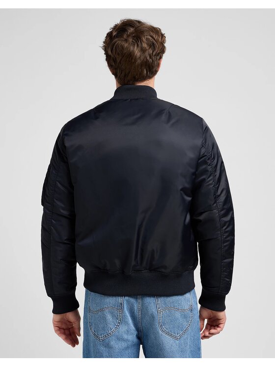 Lee Lee Kurtka jeansowa BOMBER JACKET Czarny Relaxed Fit