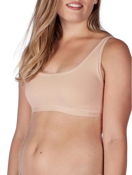 Skiny Skiny Komplet 2 biustonoszy topów 080076 Beżowy Slim Fit