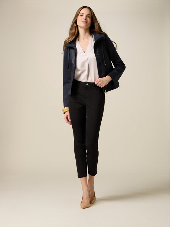 Oltre Oltre Pantaloni di tessuto P728R108903N033 Nero Skin Fit