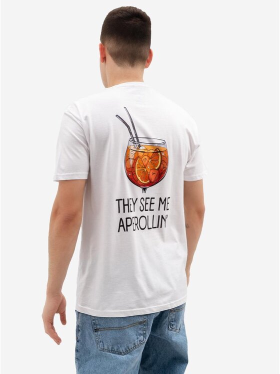 MyStars MyStars T-Shirt Koszulka Z Krótkim Rękawem Męska Biała MyStars Aperollin XXL Biały Regular Fit