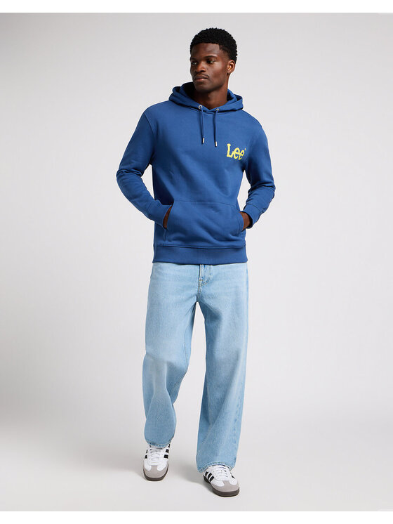 Lee Lee Felpa WOBBLY HOODIE Blu Regular Fit