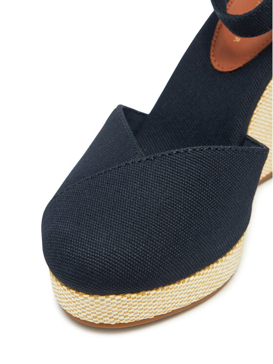 Tommy Hilfiger Tommy Hilfiger Félcipő Flag High Wedge Espad Closed Toe FW0FW08494 Sötétkék